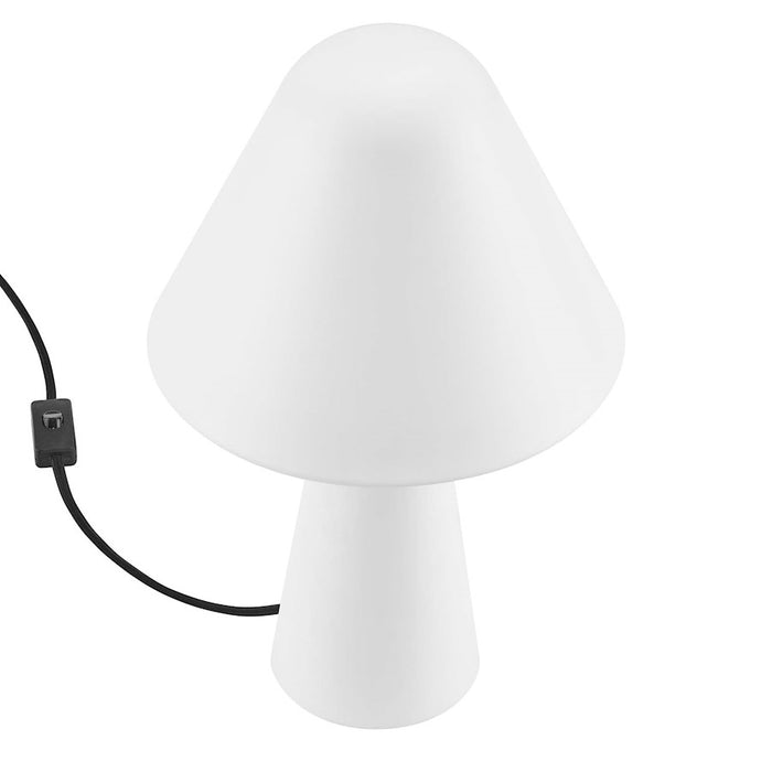 Modway Jovial Metal Mushroom Table Lamp, White