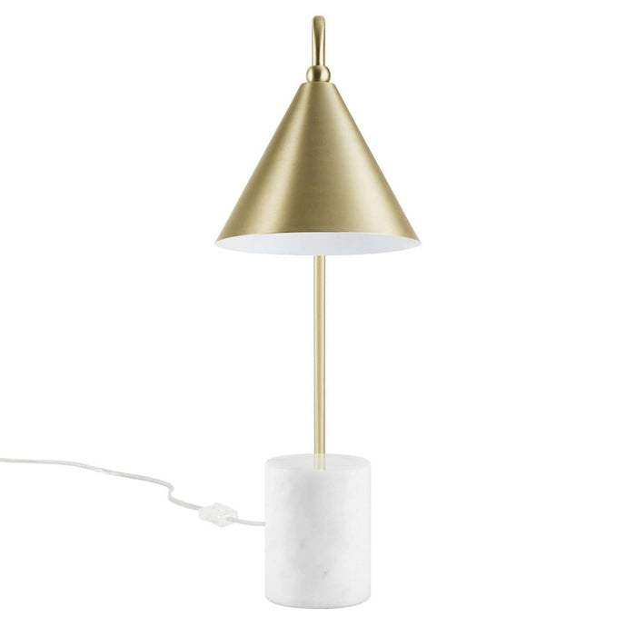 Modway Ayla Marble Base Table Lamp, Satin Brass