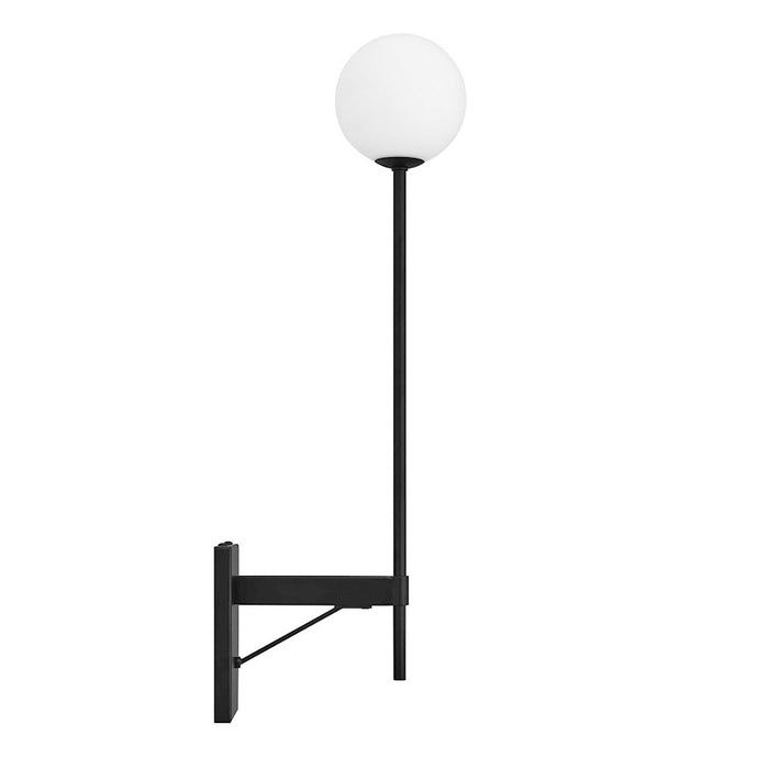 Modway Riva White Globe Wall Sconce, Black - EEI-6533-BLK