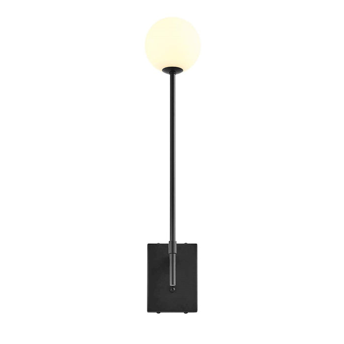 Modway Riva White Globe Wall Sconce, Black