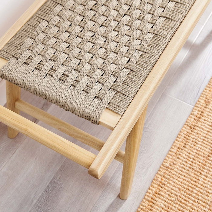 Modway Saoirse 47" Wove Rope Bench, Natural