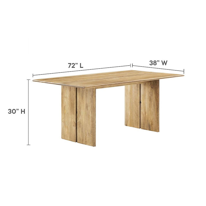 Modway Amistad 72" Dining Table/Bench Set, Oak