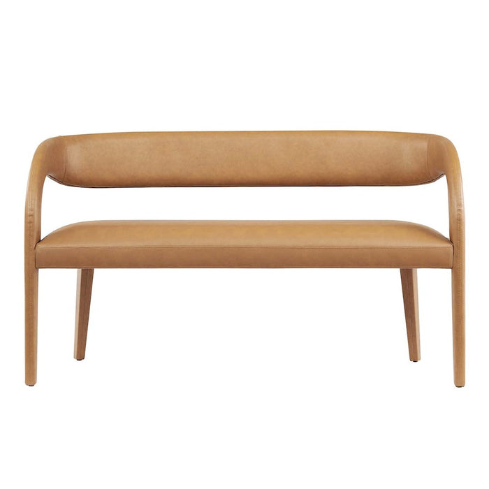 Modway Pinnacle Vegan Leather Accent Bench, Tan