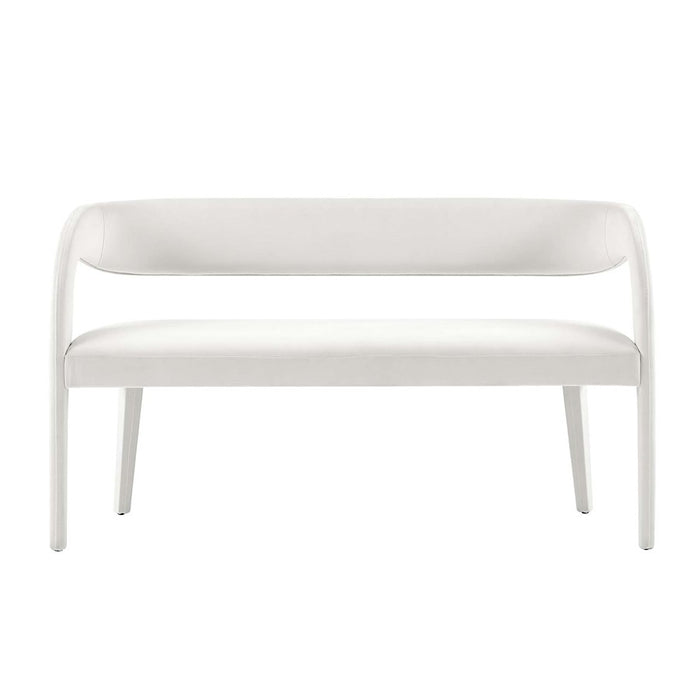 Modway Pinnacle Velvet Accent Bench, Ivory