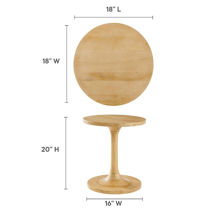 Modway Lina Round Side Table, Oak
