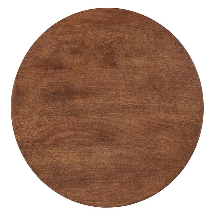 Modway Lina Round Side Table, Walnut