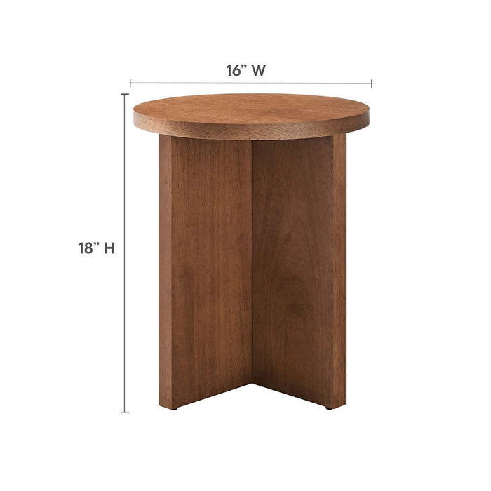 Modway Silas Round Side Table, Walnut