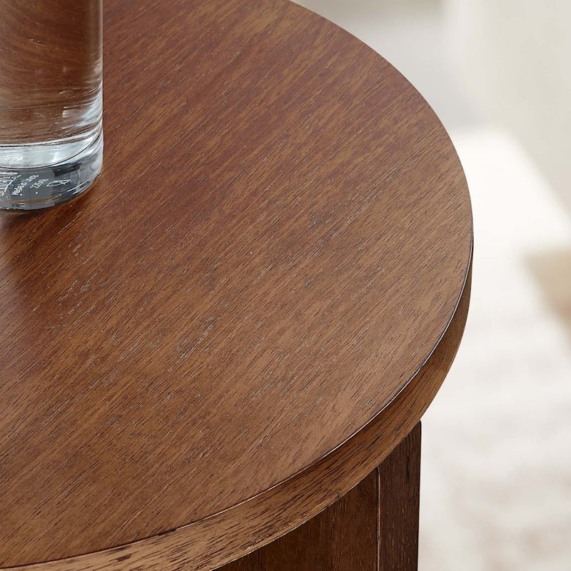Modway Silas Round Side Table, Walnut