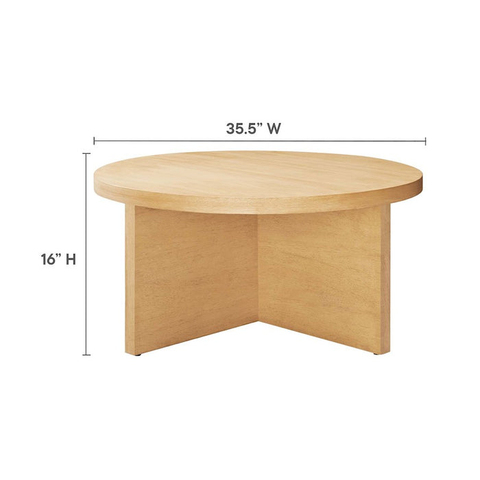 Modway Silas Round Coffee Table, Natural