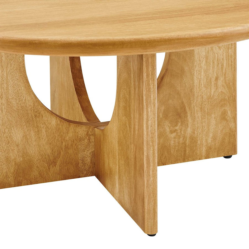 Modway Rivian Round 34" Coffee Table, Oak