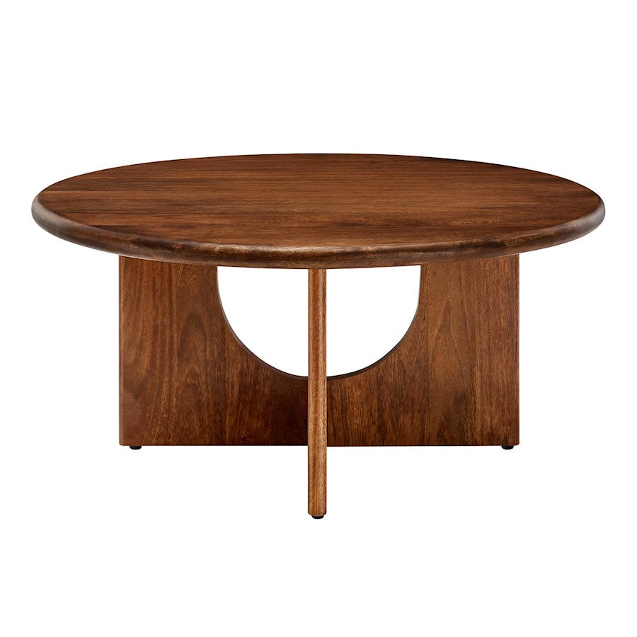 Modway Rivian Round 34" Coffee Table, Walnut - EEI-6594-WAL