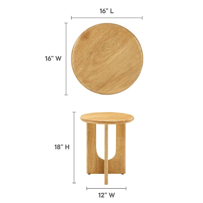 Modway Rivian Round Side Table, Oak