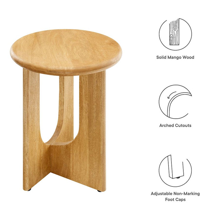 Modway Rivian Round Side Table, Oak