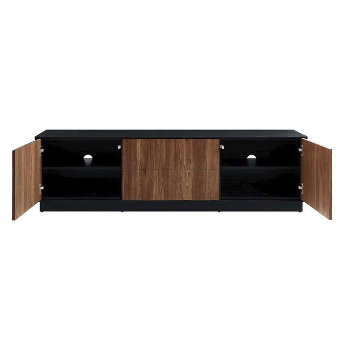 Modway Holden 63" TV Stand, Black/Walnut