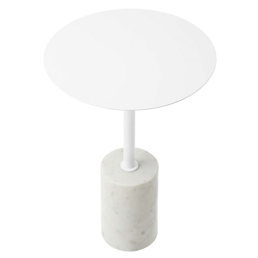 Modway Lyric Round Side Table, White - EEI-6605-WHI-WHI