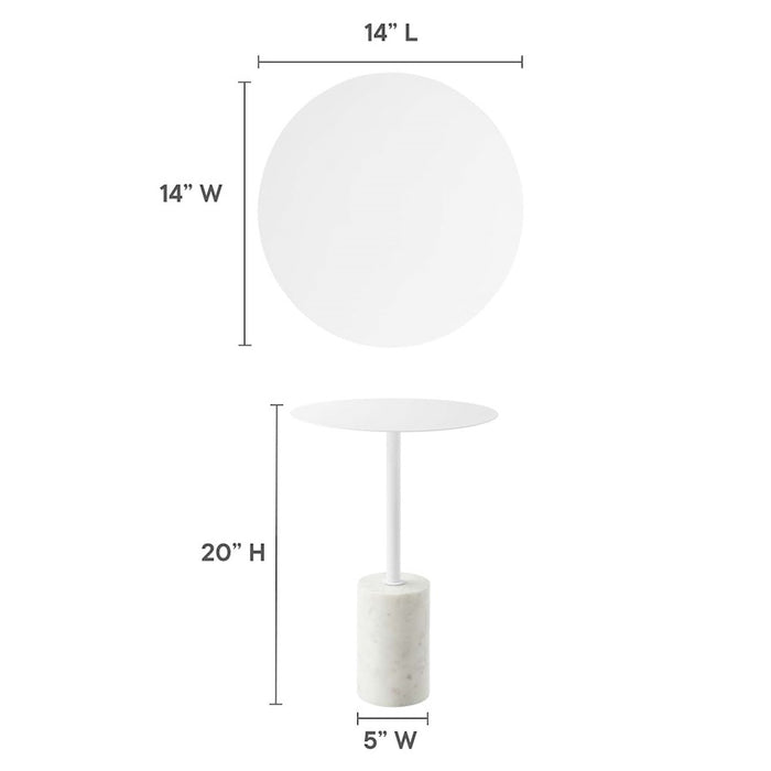 Modway Lyric Round Side Table, White