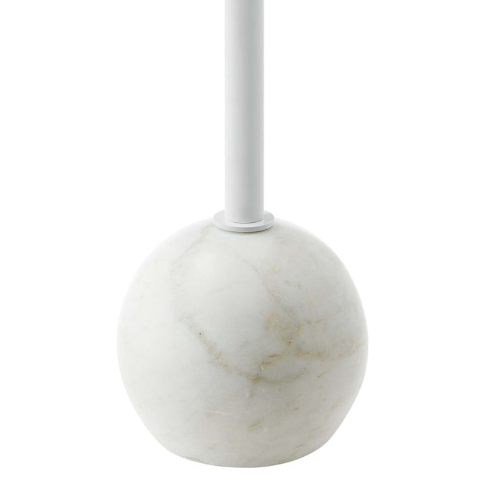 Modway Aliza Round Marble Side Table, White