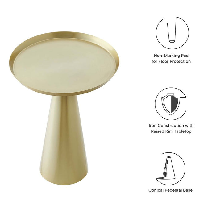 Modway Maren Round Side Table, Brass