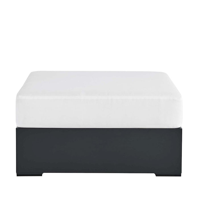 Modway Tahoe Outdoor Ottoman, Gray/White - EEI-6627-GRY-WHI