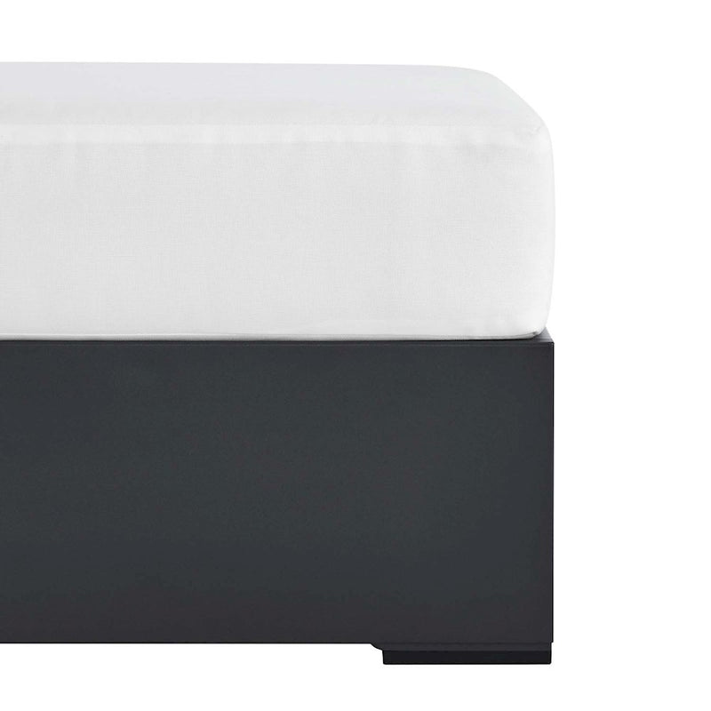 Modway Tahoe Outdoor Ottoman, Gray/White