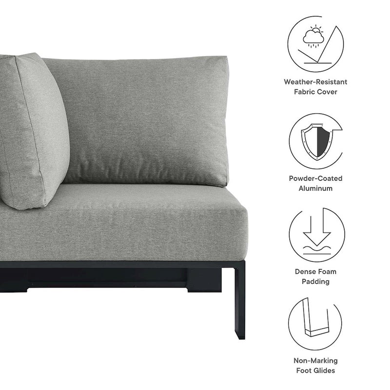 Modway Tahoe Outdoor Corner Chair, Gray