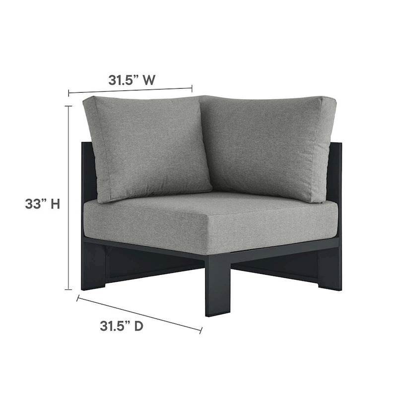 Modway Tahoe Outdoor Corner Chair, Gray