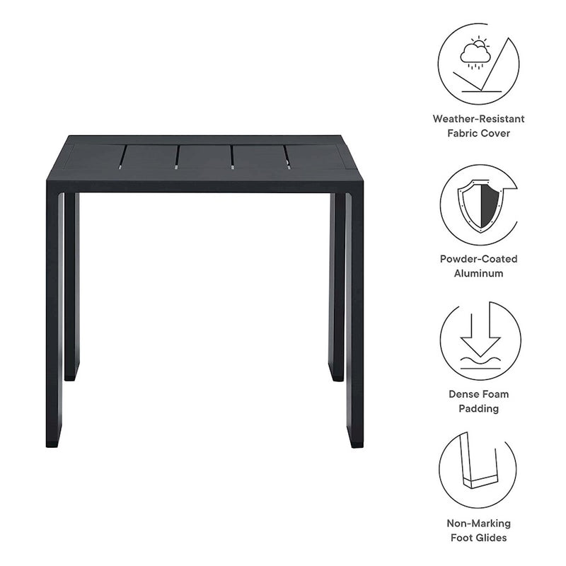 Modway Tahoe Outdoor End Table, Gray