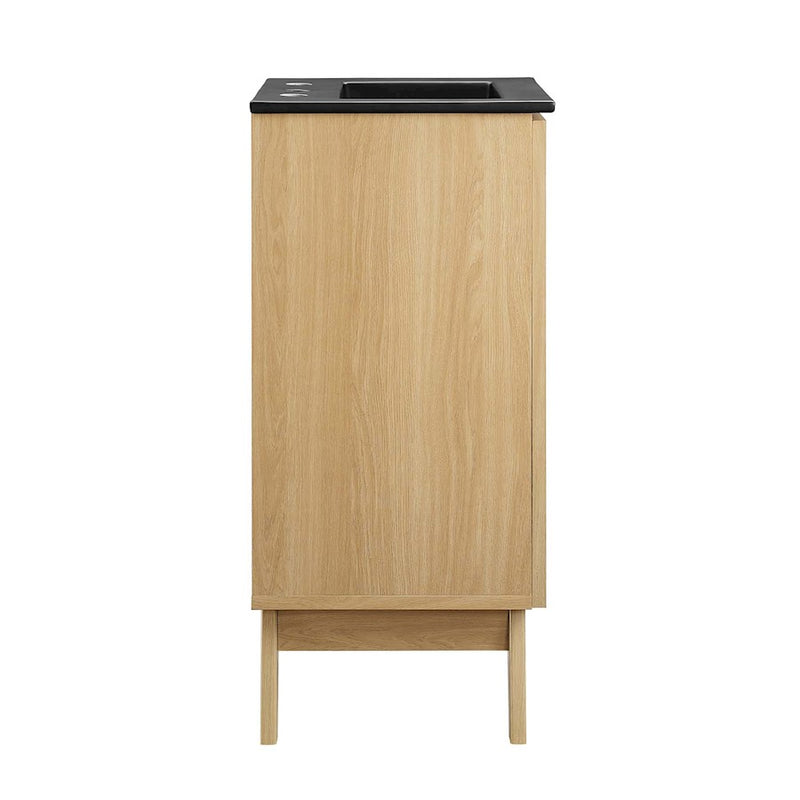 Modway Soma 18" Bathroom Vanity, Oak/Black - EEI-6712-OAK-BLK