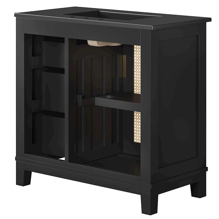 Modway Dixie Bathroom Vanity Cabinet, Black