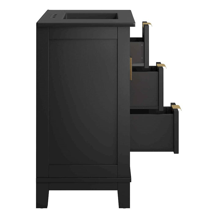 Modway Dixie Bathroom Vanity Cabinet, Black