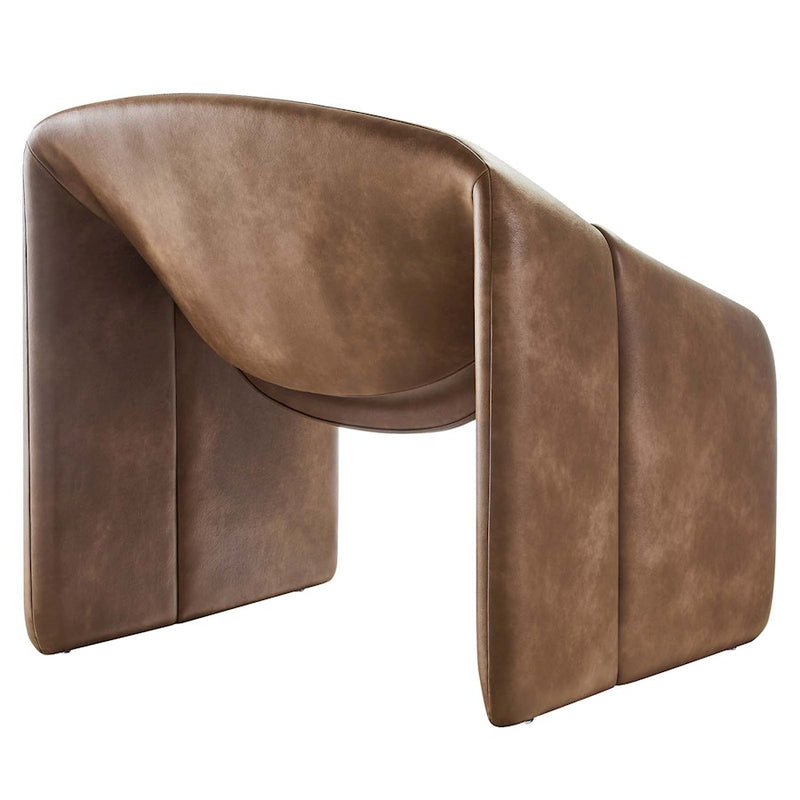 Modway Vivi Vegan Leather Accent Chair, Brown