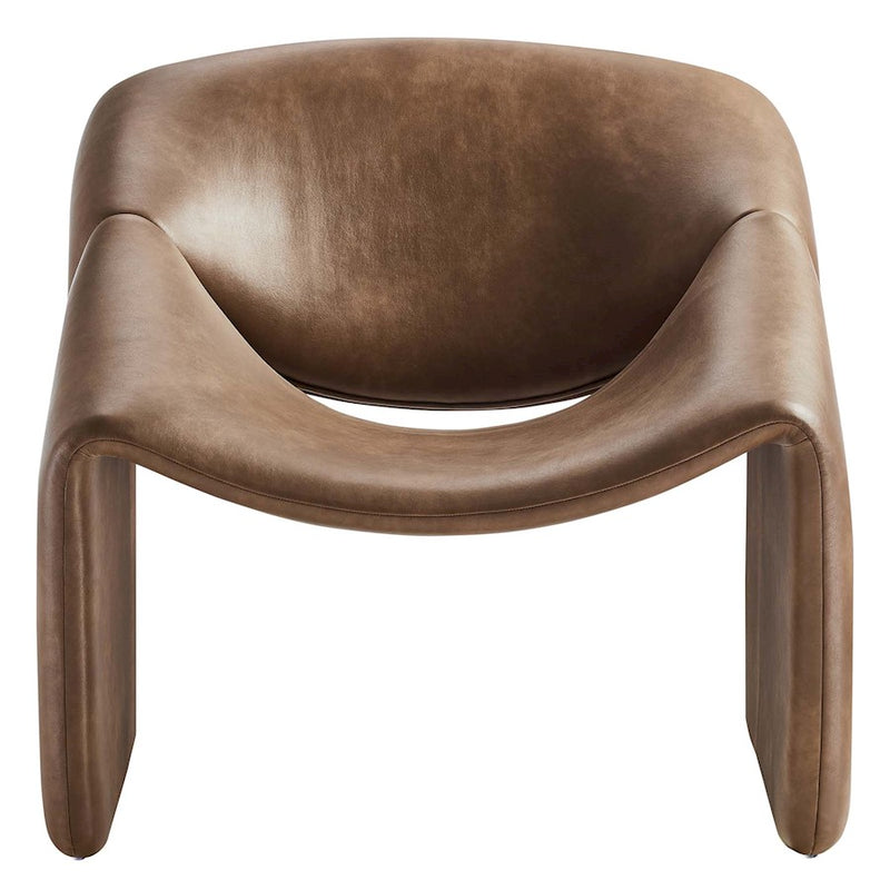 Modway Vivi Vegan Leather Accent Chair, Brown