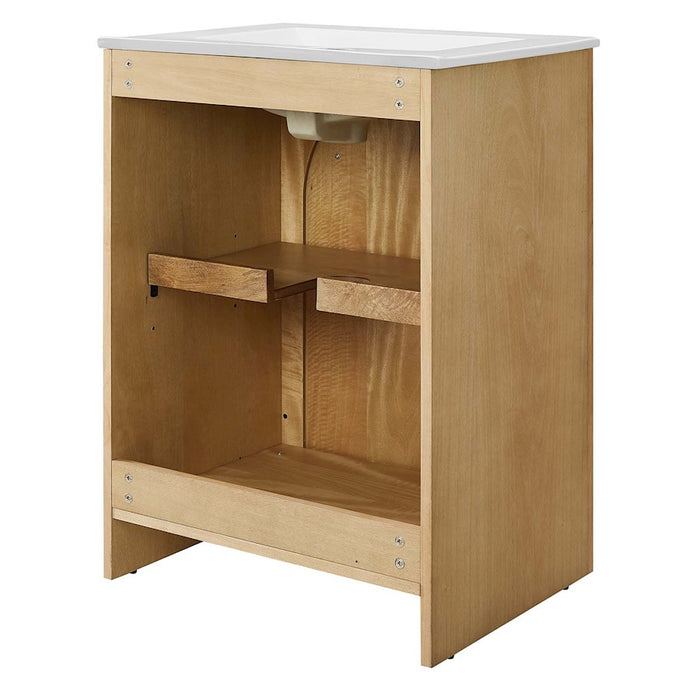 Modway Appia 24" Bathroom Vanity, Oak/White