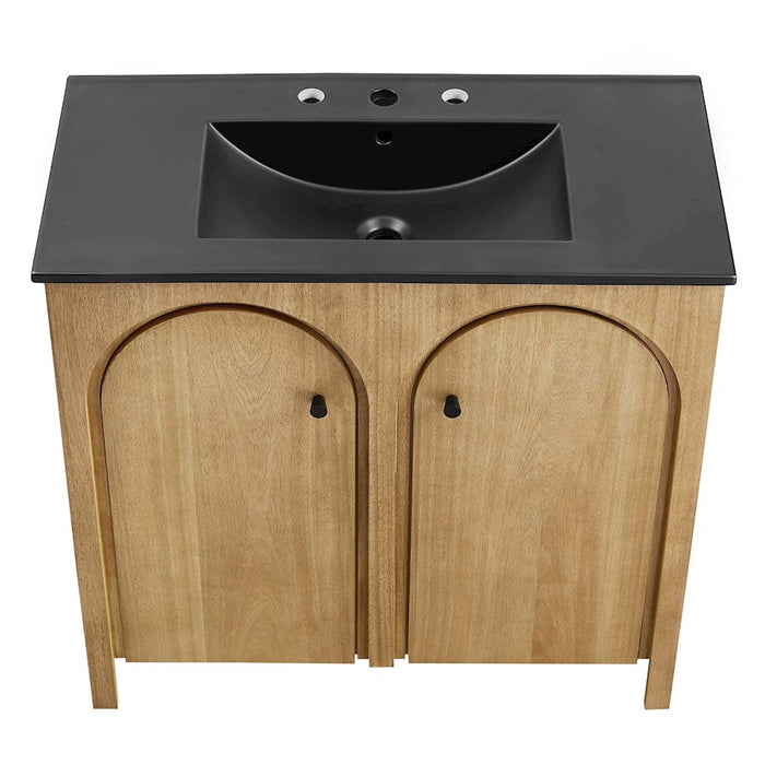 Modway Appia 36" Bathroom Vanity, Oak/Black