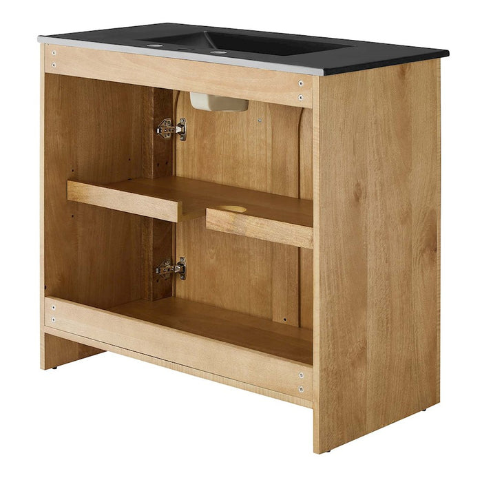 Modway Appia 36" Bathroom Vanity, Oak/Black