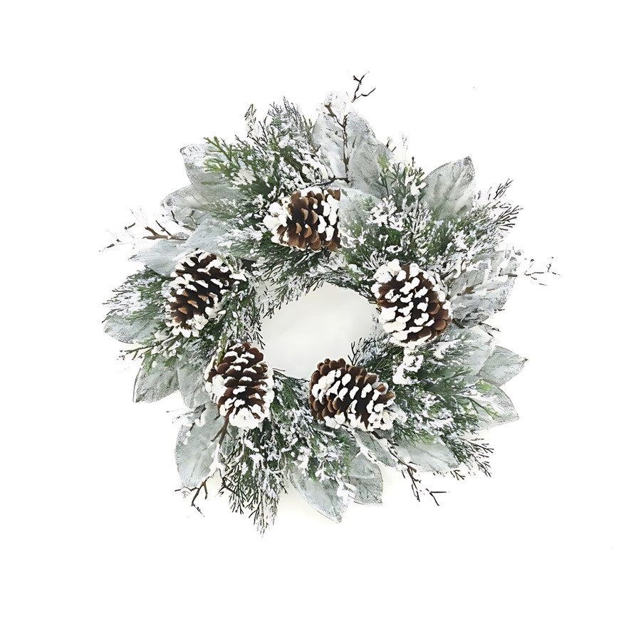 Melrose International Cedar/Magnolia Leaf Wreath 22"D, Green - 10016DS