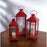 Melrose International Traditional Red Metal Lantern, Set of 3 - 28081DS