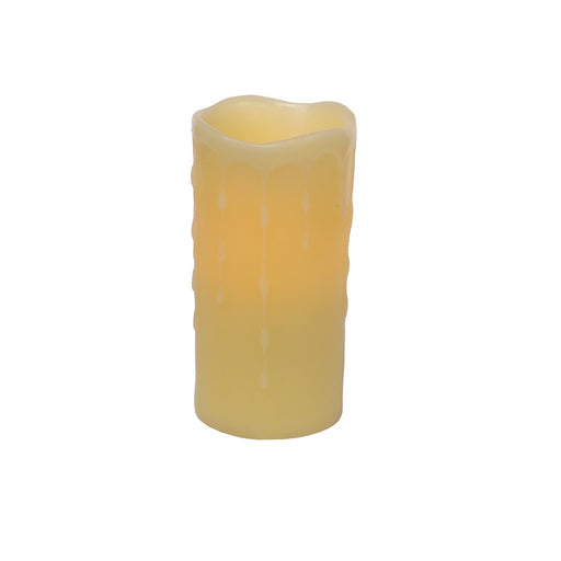 Melrose LED Dripping 6"H Wax Pillar Candles, Set of 4, Yellow