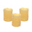 Melrose Int. LED Dripping Wax Pillar Candles, Set of 3, Yellow - 38603DS