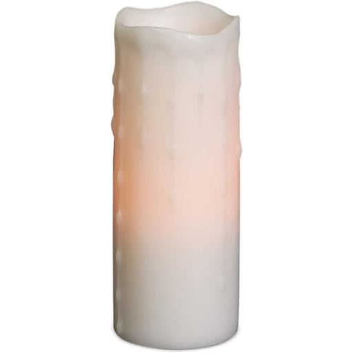 Melrose International LED Dripping Wax Pillar Candles, Set of 3, White - 45376DS