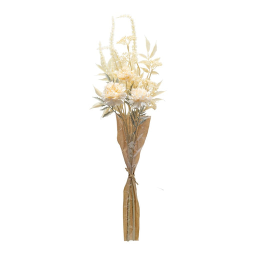 Melrose International Bleached Zinnia Bouquet, Set of 2, Beige - 45831DS