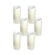 Melrose International LED Dripping Wax Pillar Candles, Set of 6, White - 46858DS