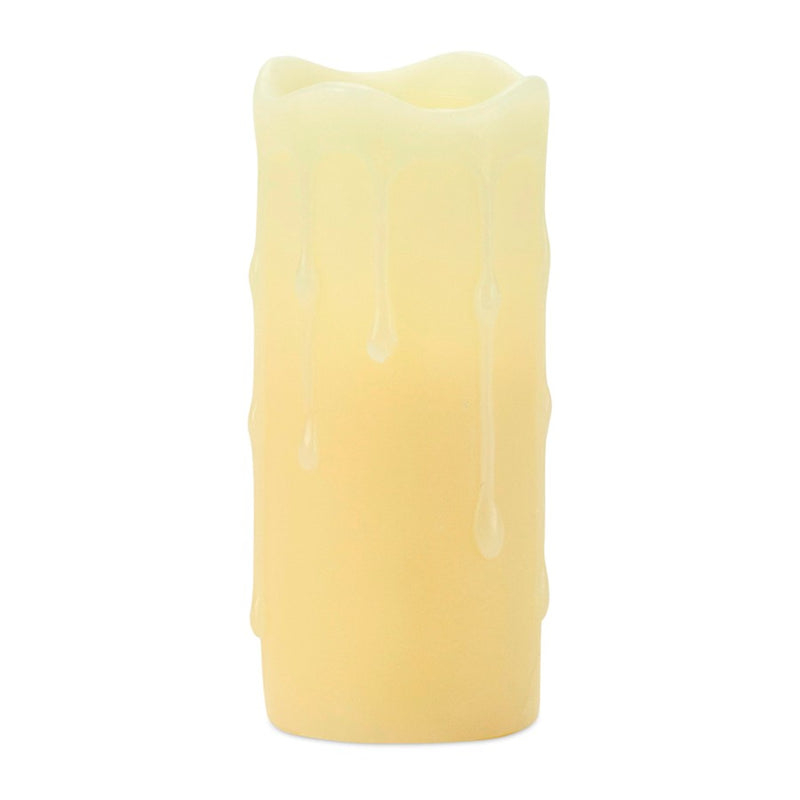 Melrose International LED Dripping Wax Pillar Candles, Set of 6, White
