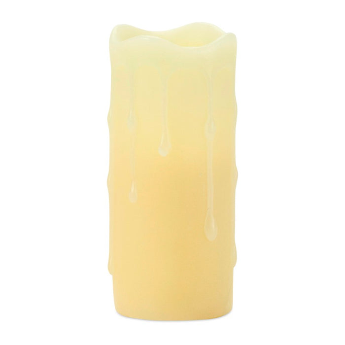 Melrose International LED Dripping Wax Pillar Candles, Set of 6, White