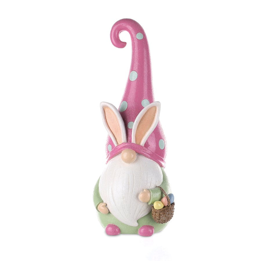 Melrose International Easter Gnome Figurine 13"H, Pink - 47108DS