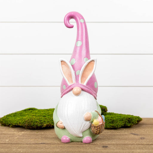 Melrose Easter Gnome Figurine 13"H, Pink