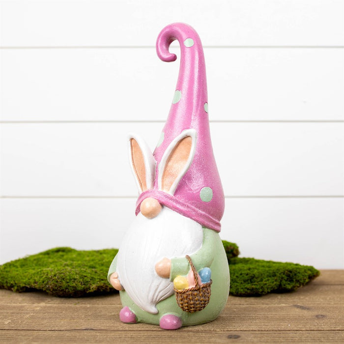 Melrose International Easter Gnome Figurine 13"H, Pink