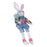 Melrose Plush Plaid Easter Rabbit Shelf Sitter, Set of 2, White/Pink/B