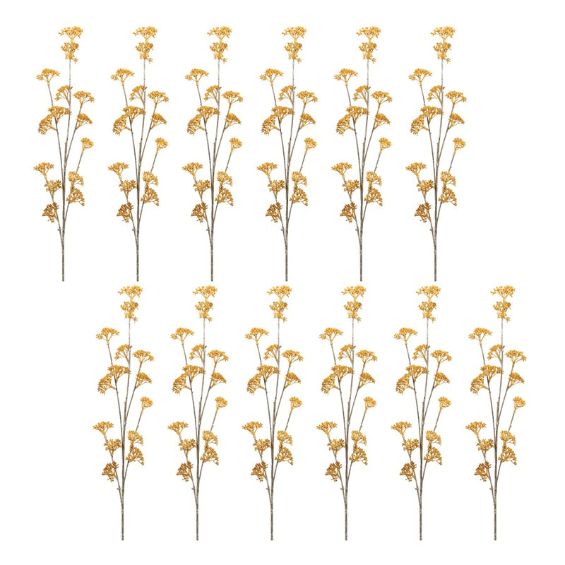 Melrose International Golden Patrina Spray, Set of 12, Yellow