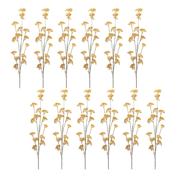 Melrose International Golden Patrina Spray, Set of 12, Yellow